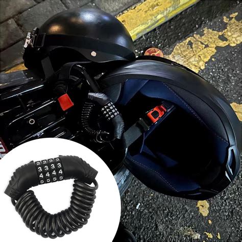 Amazon.com: Motorcycle Helmet Lock with Combination Lock,Retractable ...