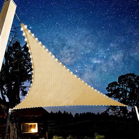 Amazon.com : 10' x 10' x 10' Triangle Sun Shade Sails Canopy, LED light ...