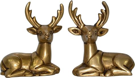 Buy E-Handicrafts Brass Deer Showpiece (Big Deer: 13 cm, Small Deer: 9 ...