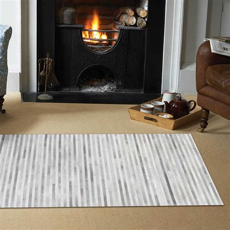 SWHF Large Leather Rug Stripes: Grey