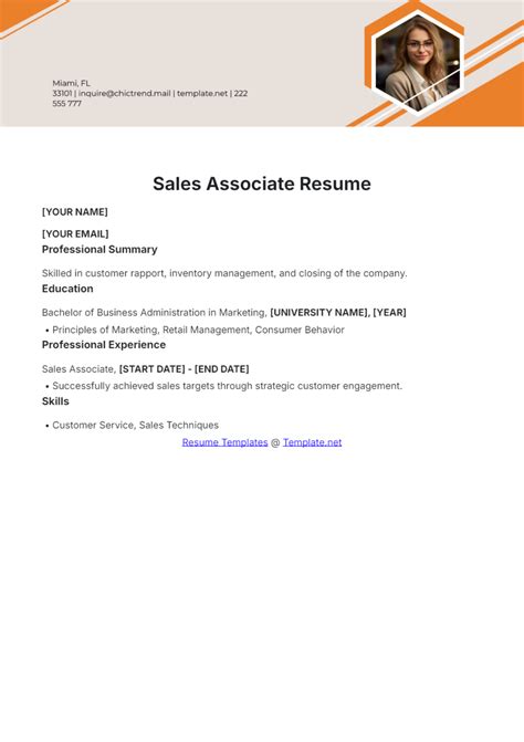 Free Sales Associate Resume Templates to Edit Online and Download