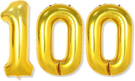 Gold Foil Number 100 Balloon – Festi Duck