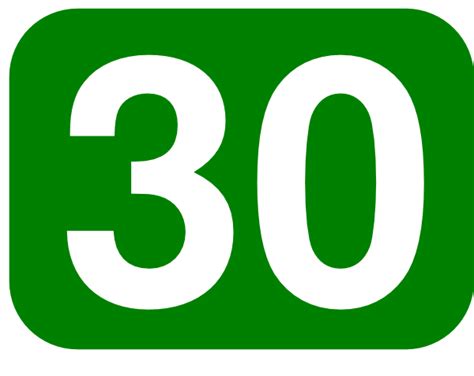 Green Rounded Rectangle With Number 30 Clip Art at Clker.com - vector ...