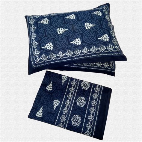 Buy Online Jaipuri Designer Indigo Floral Print Cotton Double Bed sheet ...