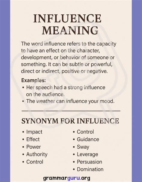 Influence Synonym: Powerful Words to Strengthen Your Impact - Grammar Guru
