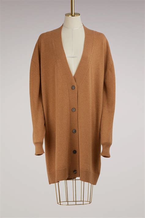 Jil Sander Long Cashmere Cardigan In Camel | ModeSens