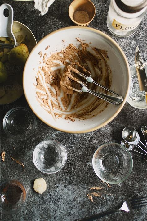 "Messy Kitchen Table After Preparing A Bake Recipe." by Stocksy ...