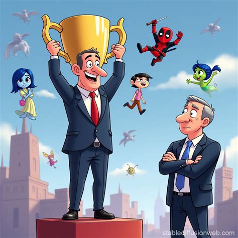 Bob Iger Victory Lap with Disney Characters | Stable Diffusion Online