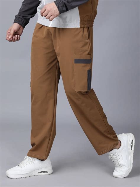 Jeffa Tan Colour Blocked Sweatpants For Men – JEFFA