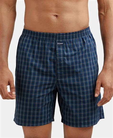Buy Super Combed Mercerized Cotton Woven Checkered Boxer Shorts with ...