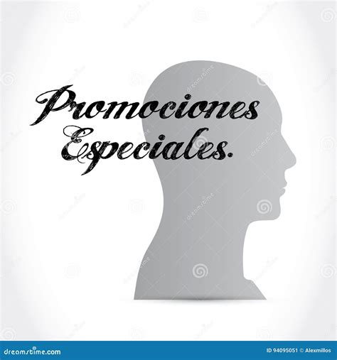 Special Promotions in Spanish Brain Sign Concept Stock Illustration ...