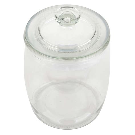 Clear Glass Canister with Flat Knob Glass Lid, 258oz