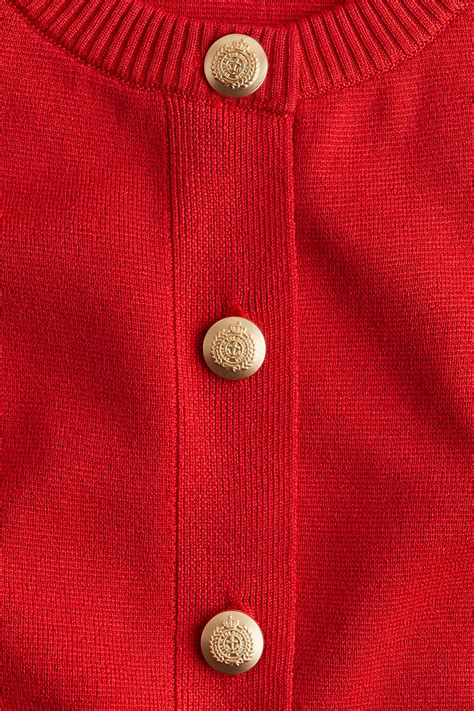 Fine-knit cardigan - Red - Ladies | H&M GB