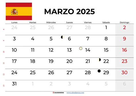 Calendario Marzo 2025 España Para Imprimir