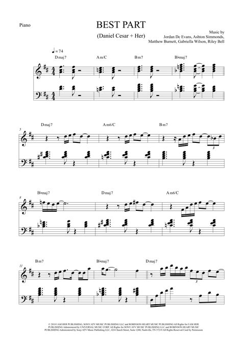 Best Part (arr. The Sheet Music Library) by Daniel Caesar Feat. H.E.R ...