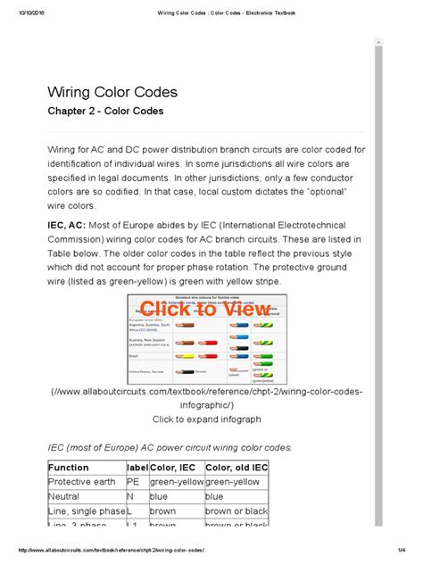 Wiring Color Code | PDF | Electrical Wiring | Electric Power System