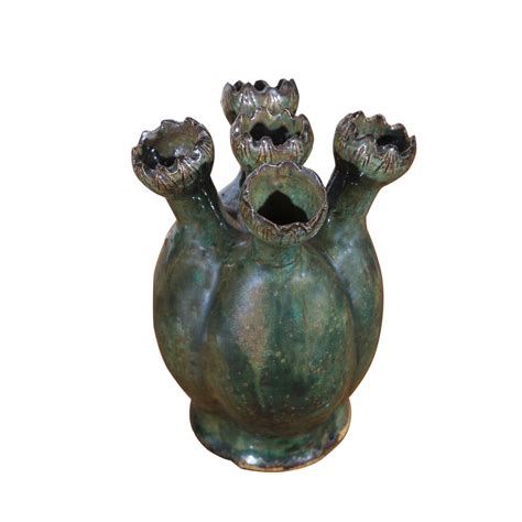 Legend of Asia Speckled Green Five Lotus Vase — ShopTheAddison