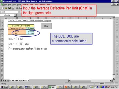 PPT - C-Chart Control Limit Calculations: Monitoring Defects Per Unit ...