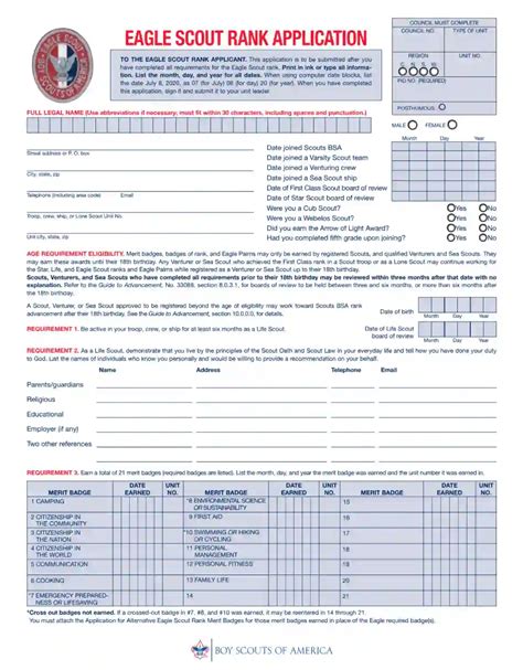 Eagle Scout Rank Application ≡ Fill Out Printable PDF Forms Online