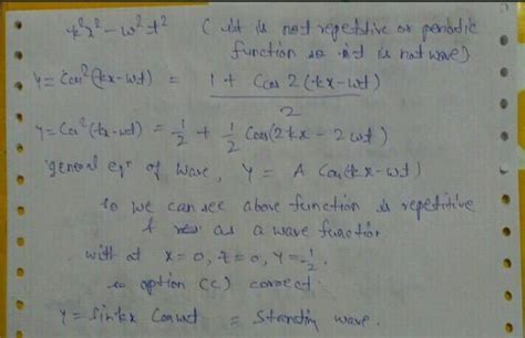 Which of the following functions represen t wave sin kx cos wt , k^2x^2 ...