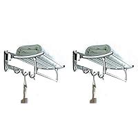 GARBNOIRE Platinum Stainless Steel Folding Towel Rack 1.5 feet Long for ...