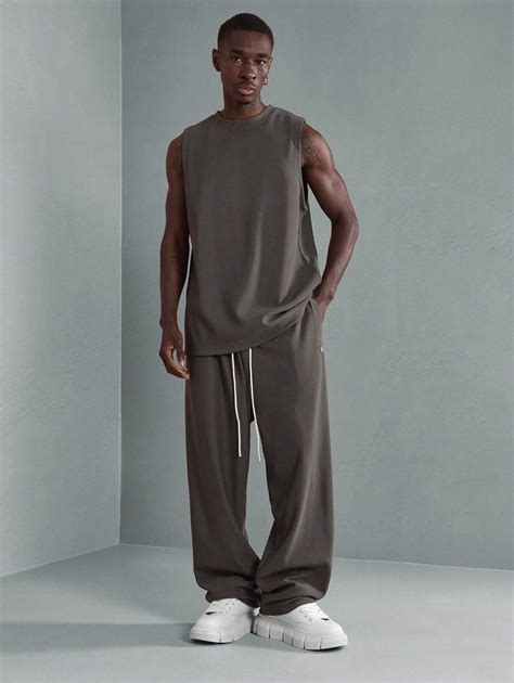 SUMWON Conjunto de Regata Canelada Essencial e Jogger de Entrepernas ...