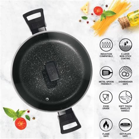 MILTON Pro Cook Granito Induction Biryani Pot With Glass Lid, Black ...