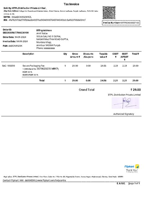 File 2 - Lesson 22 - E. & O. page 1 of 1 Billing Address Amit Yadav 133 ...