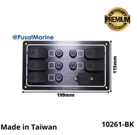 Saklar Anti Air Waterproof Switch Panel with USB Port Black-10261-AAA ...