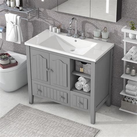 Amazon.com: 36 Inch Bathroom Vanity with Ceramic Sink Set Combo ...