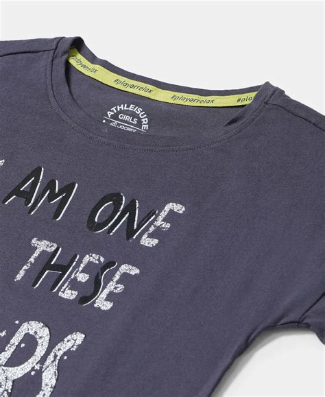 Buy Girl's Super Combed Cotton Graphic Printed Long Length T-Shirt ...