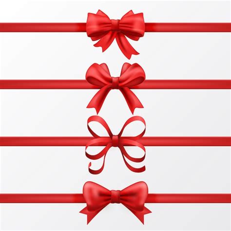 Une collection de rubans de Noël réalistes | Vecteur Gratuite