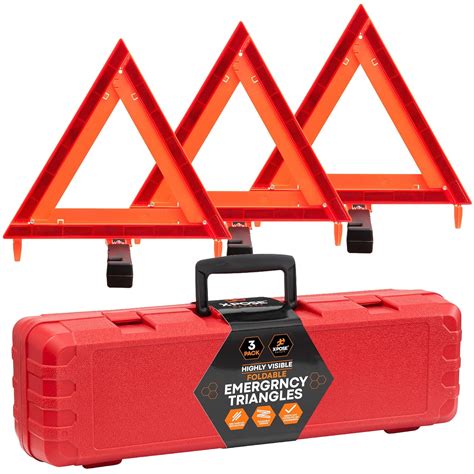 Xpose Safety Reflective Emergency Triangles 3 Pack - Roadside Car ...