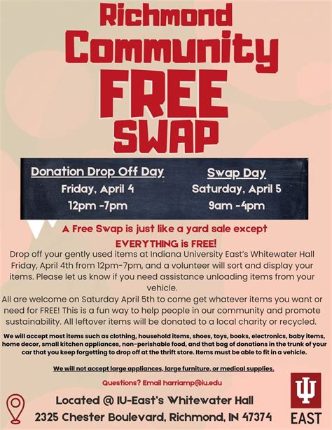 Community Free Swap, 2325 Chester Blvd, Richmond, IN 47374-1220, United ...