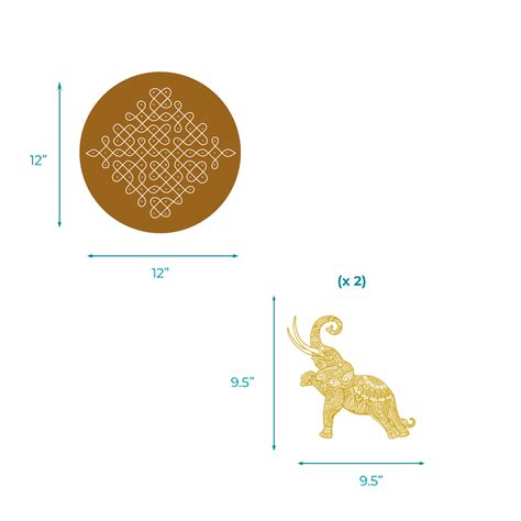 Artful Tuskers Muggu and elephant decal for pooja rooms – House Of Ikari