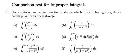Image result for Comparison Test Improper Integrals