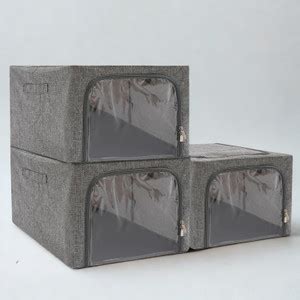 PRO99S 3 Pcs 31L Double-Sided Zipper Foldable Steel Frame Clothes ...