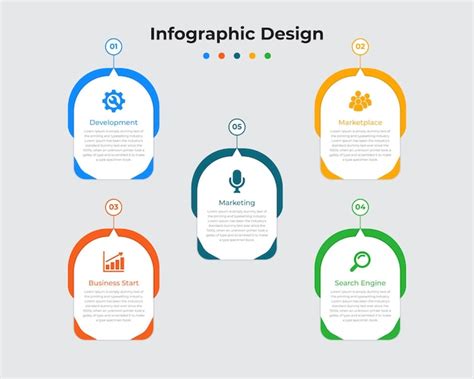 Business infographic design template with 5 options | Premium Vector