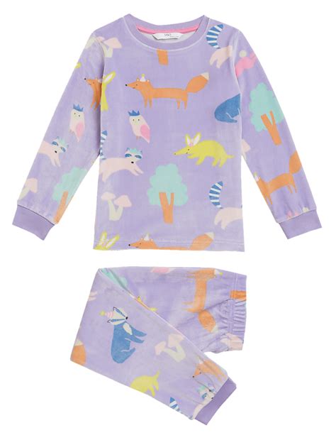 Buy Velour Woodland Pyjamas at Marks & Spencer