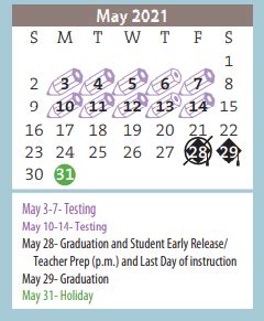 Whittier Elementary - School District Instructional Calendar - Amarillo ...