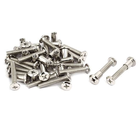 Generic 6mm Dia Fully Thread Phillips Pan Head Screw Bolt Nut Silver ...