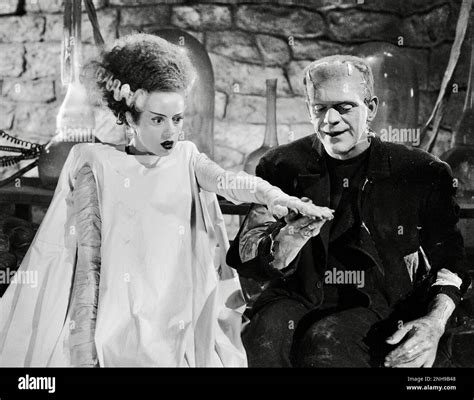 Elsa Lanchester and Boris Karloff from the 1935 film The Bride of ...