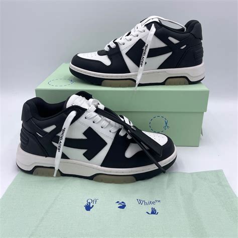 OFF-WHITE Out of Office Calf Leather Sneakers White / Black OOO | Off ...