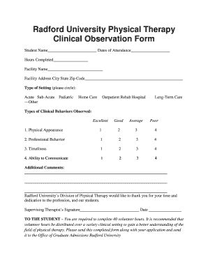 Clinical Observation Form - Fill and Sign Printable Template Online