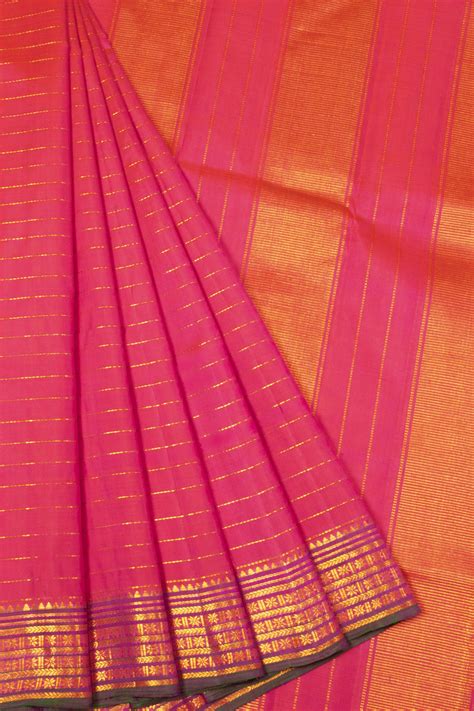Dual Tone Pink Handloom Kanjivaram Silk Saree | Avishya.com