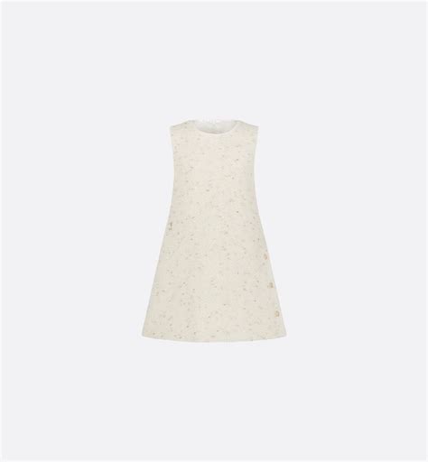 Kids' A-Line Dress Ivory, Gold-Tone and Silver-Tone Wool-Alpaca Blend ...