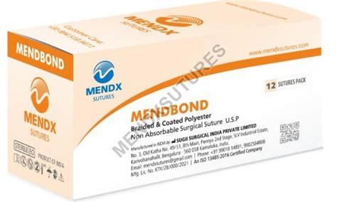 MENDBOND Braided Coated Polyester Non Absorbable Surgical Sutures ...