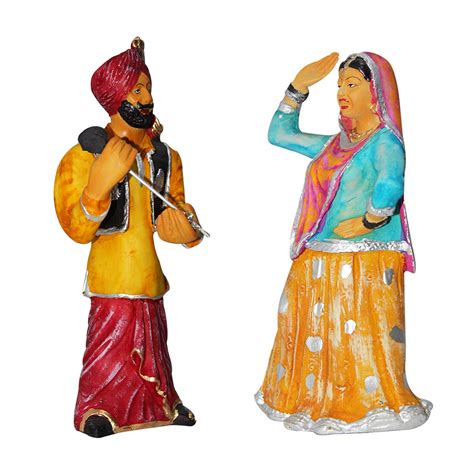Buy FABZONE Punjabi Bhangra Traditional Statue Cultural Figurine Indian ...