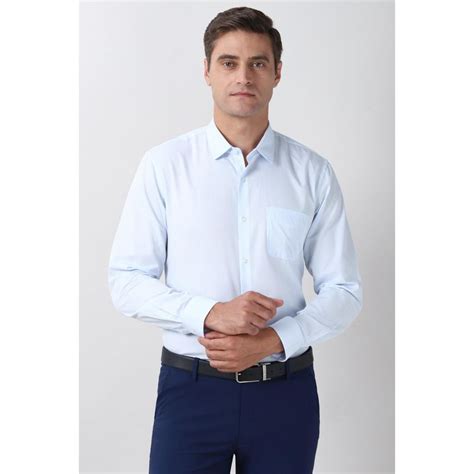 Buy Peter England Mens Light Blue Slim Fit Full Sleeves Formal Shirt Online
