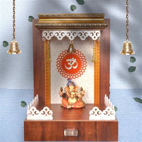 Beautiful Wooden Temple with Clear Acrylic Door : Amazon.in: Home & Kitchen